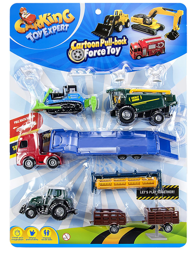 Σετ Οχήματα Pull Back Happy Farm Σε Καρτέλα 31x6x43εκ.Toy Markt 70-2193 - Toy Markt - 70-2193 172992